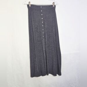 Bentley Sz S Elegant Black Button-Down Skirt 34 In Long